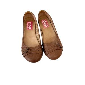 Jellypop Pop Nelly Brown Buckle Flats Size 8.5